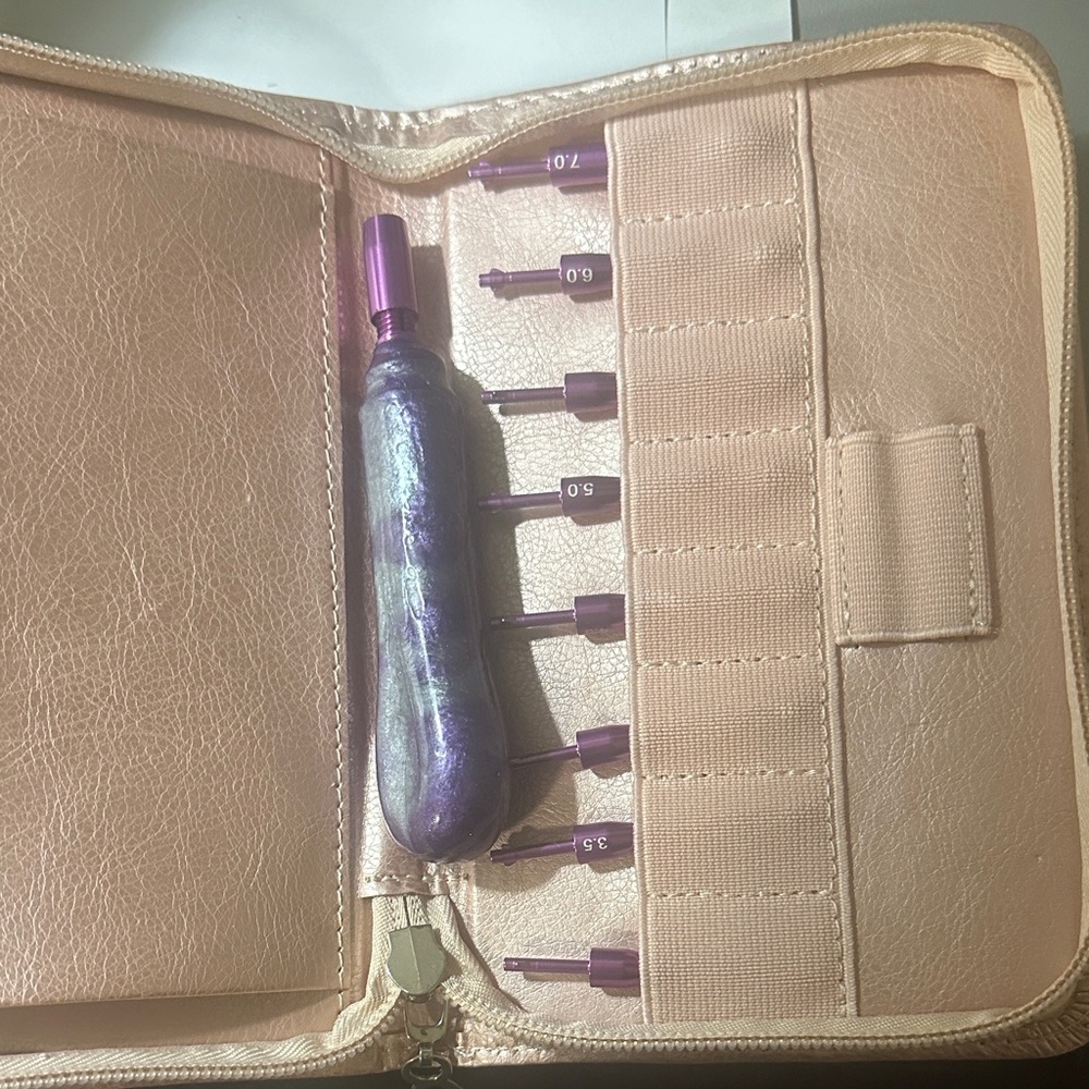 Purple Crochet Hook Set Interchangeable with Case